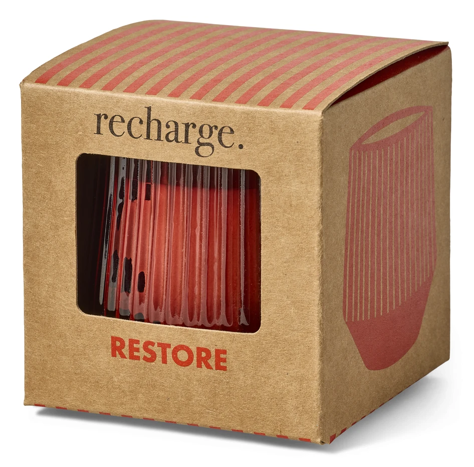 Recharge - Doftljus, Restore, brinntid 30 h, 130 gr - Brun