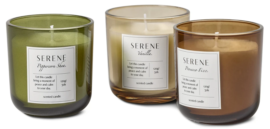 Serene - Doftljus, Peppercorn Shea, brinntid 30 h, 120 gr - Grön