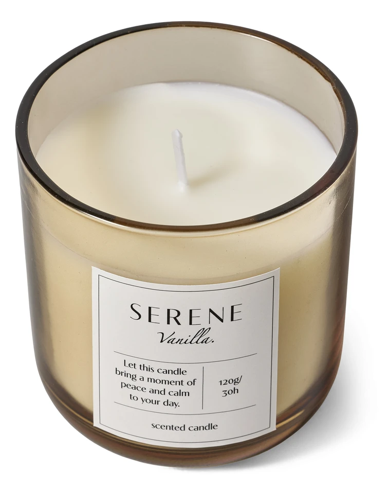 Serene - Doftljus, Vanilla, brinntid 30 h, 120 gr - Beige
