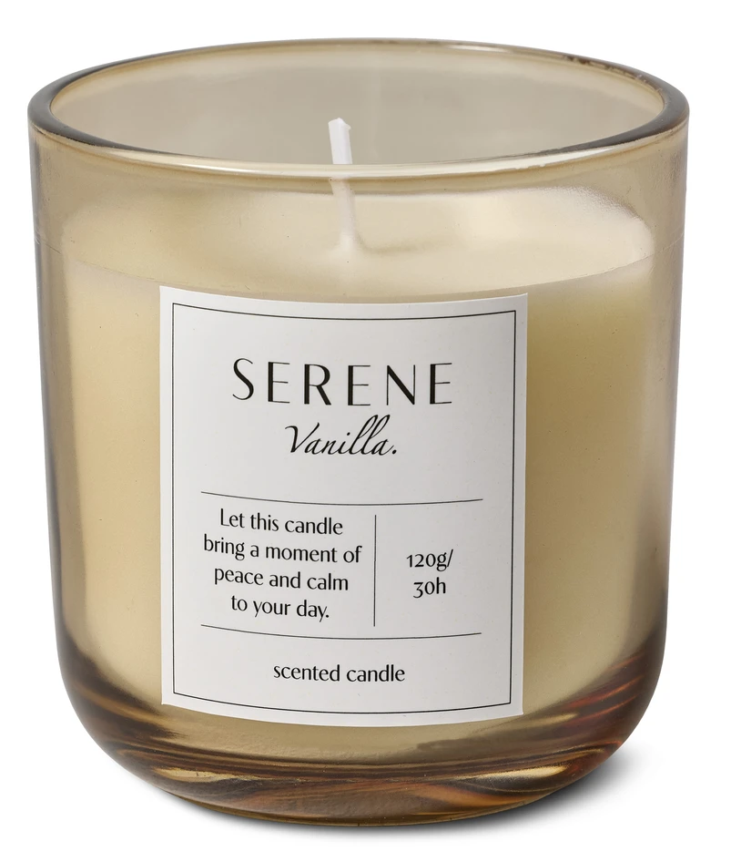 Serene - Doftljus, Vanilla, brinntid 30 h, 120 gr - Beige