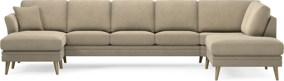 Eden - 3-sits soffa med schäslong vänster och divan höger - Beige