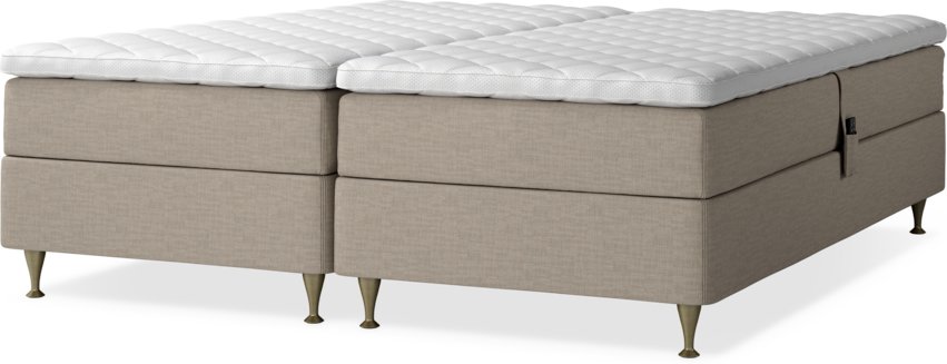 Delux Sense - Ställbar säng, dubbelsäng med bäddmadrass - Beige