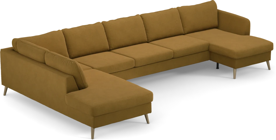 County - 4-sits soffa med divan vänster och schäslong höger - Gul