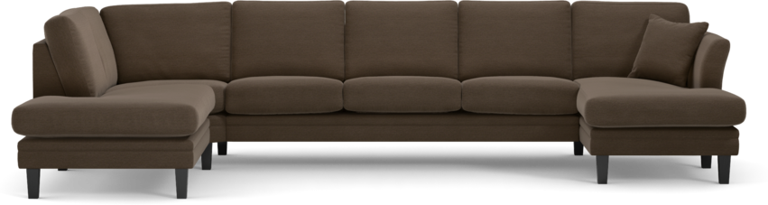 Eden - 3-sits soffa med divan vänster och schäslong höger - Brun