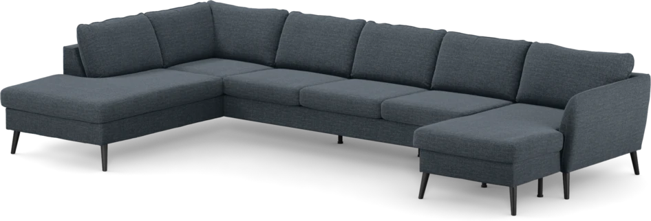 County - 4-sits soffa med divan vänster och schäslong höger - Blå