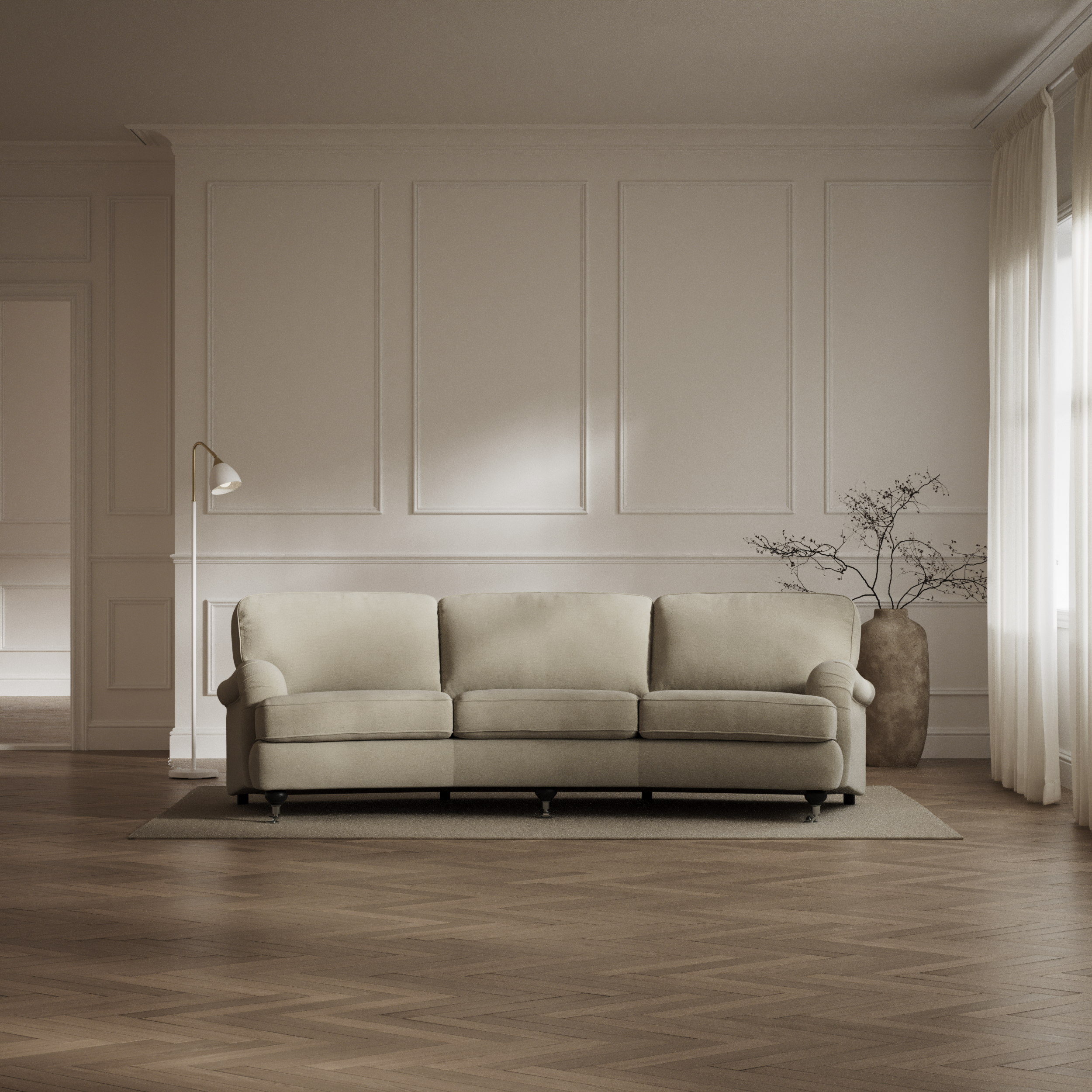 Oxford, 3-sits soffa svängd