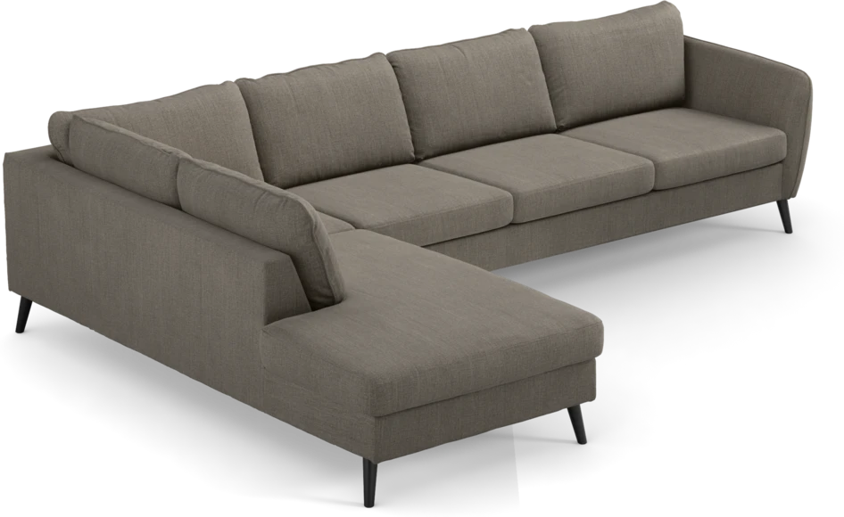 County - 3-sits soffa med divan vänster - Brun