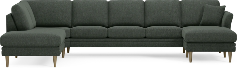 Eden - 3-sits soffa med divan vänster och schäslong höger - Grön