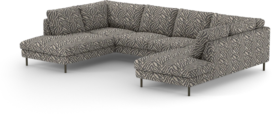 Madison Lux - 2-sits soffa med divan vänster och höger - Svart