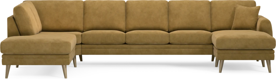Eden - 3-sits soffa med divan vänster och schäslong höger - Gul
