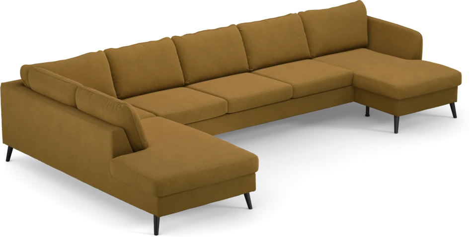 County - 4-sits soffa med divan vänster och schäslong höger - Gul