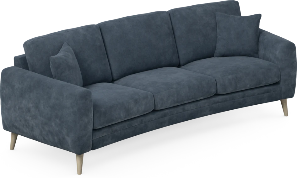 Eden - 3-sits soffa svängd - Blå