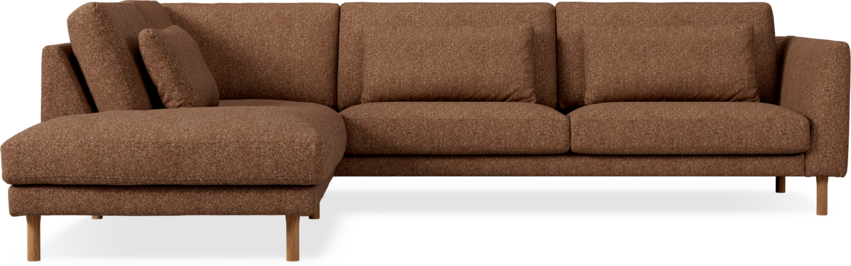 Willow - 3-sits soffa med divan vänster, fast klädsel - Orange