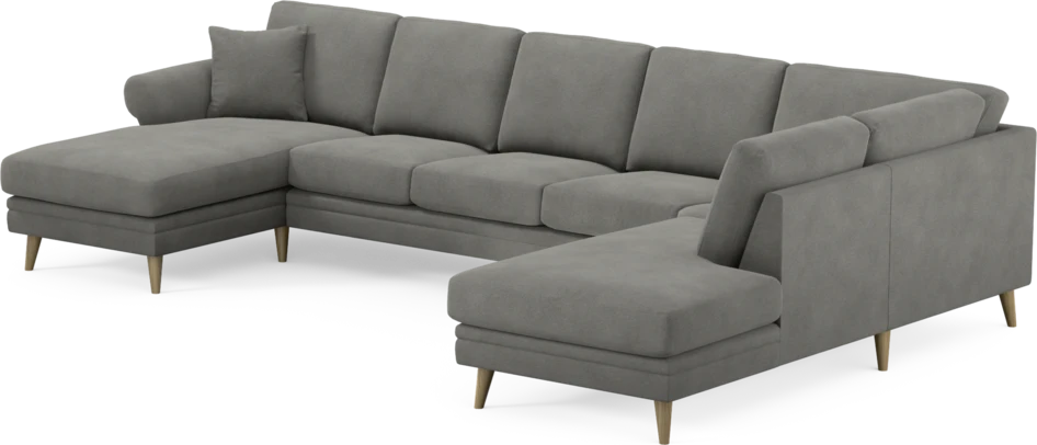 Eden - 3-sits soffa med schäslong vänster och divan höger - Grå