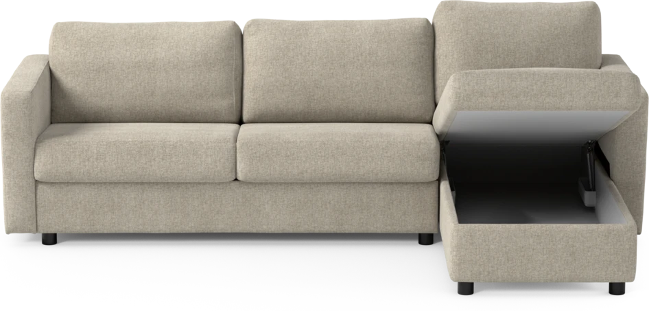 Lindö - Bäddsoffa 2,5-sits med schäslong, vändbar - Beige