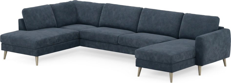 Bridge - 3-sits soffa med divan vänster och schäslong höger - Blå