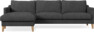 Winston - 3-sits soffa med schäslong, vändbar - Svart