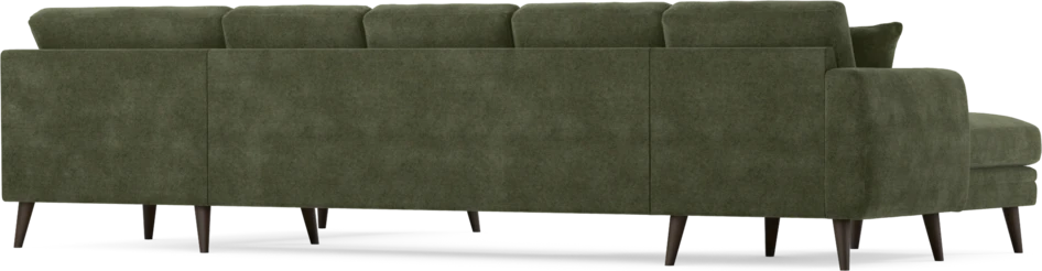 Eden - 3-sits soffa med schäslong vänster och divan höger - Grön