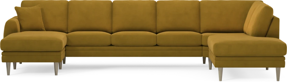Eden - 3-sits soffa med schäslong vänster och divan höger - Gul