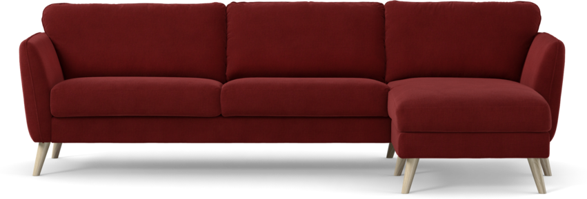 Bridge - 3-sits soffa med schäslong höger - Röd