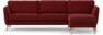 Bridge - 3-sits soffa med schäslong höger - Röd