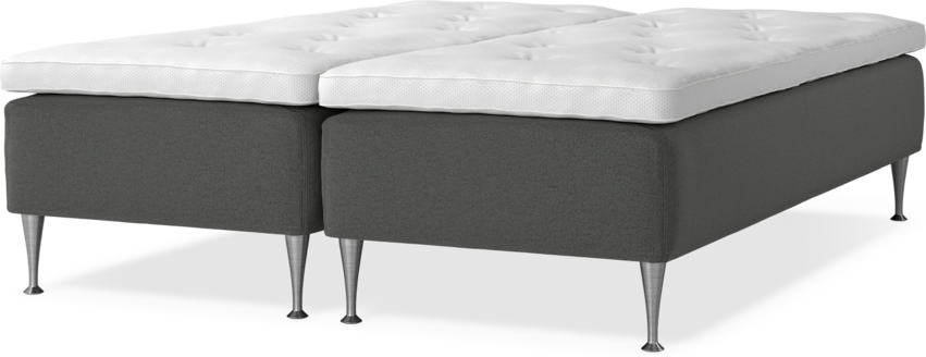 Delux Sense - Ramsäng, dubbelsäng med bäddmadrass - Grå