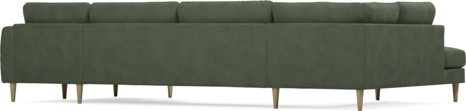 Bridge - 3-sits soffa med divan vänster och schäslong höger - Grön