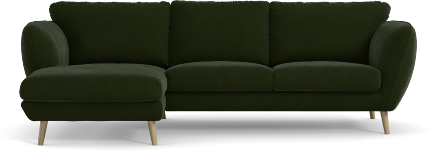 Madison Lux - 2-sits soffa med schäslong vänster - Grön