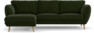 Madison Lux - 2-sits soffa med schäslong vänster - Grön
