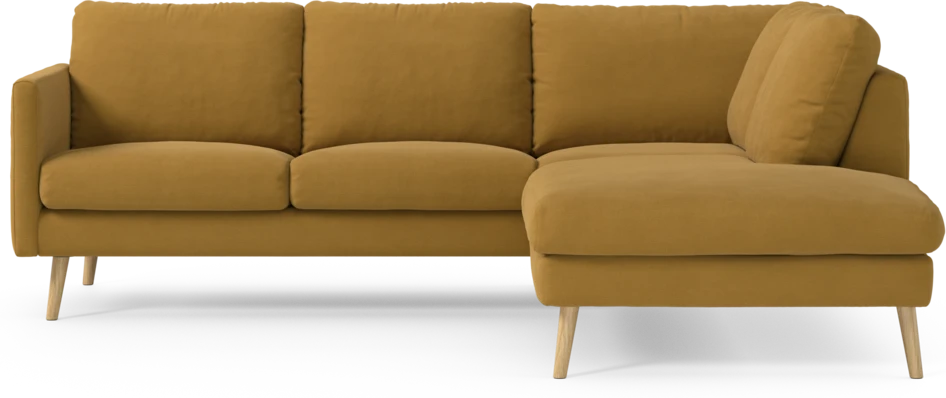 Madison Lux - 2-sits soffa med divan höger - Gul