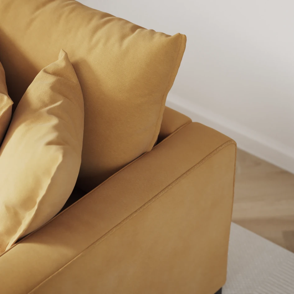 Rossi - 3-sits soffa, hel dyna - Gul