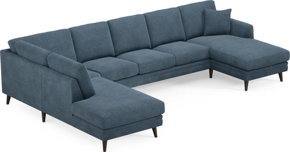 Eden - 3-sits soffa med divan vänster och schäslong höger - Blå
