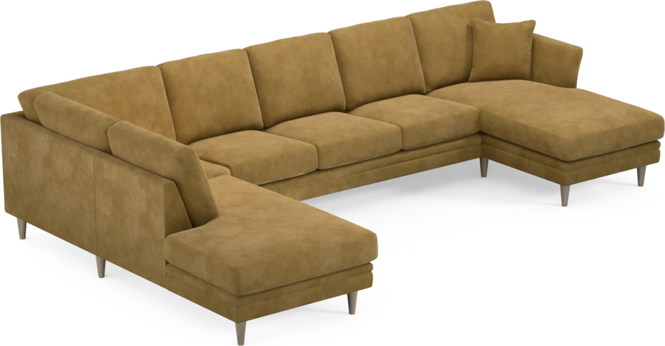 Eden - 3-sits soffa med divan vänster och schäslong höger - Gul
