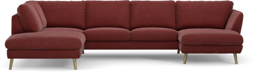 Madison Lux - 2-sits soffa med divan vänster och schäslong höger - Rosa