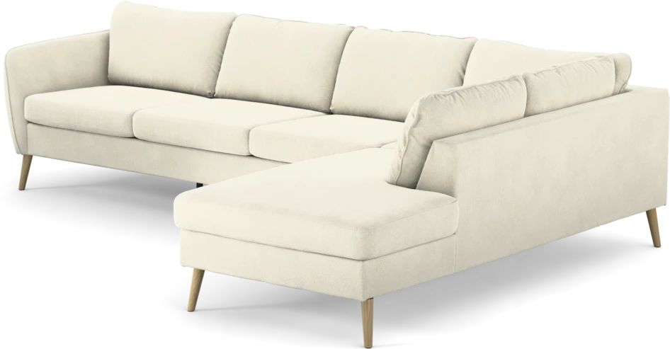 County - 3-sits soffa med divan höger - Vit