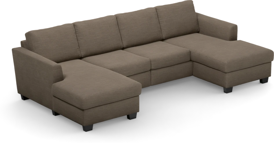 Friday - 2-sits soffa med två schäslonger - Brun
