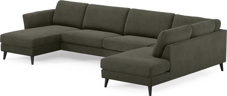 Bridge - 3-sits soffa med schäslong vänster och divan höger - Grå