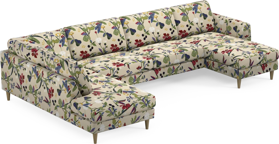Bridge - 3-sits soffa med divan vänster och schäslong höger - Flerfärgad