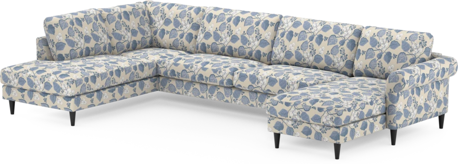 Bridge - 3-sits soffa med divan vänster och schäslong höger - Blå
