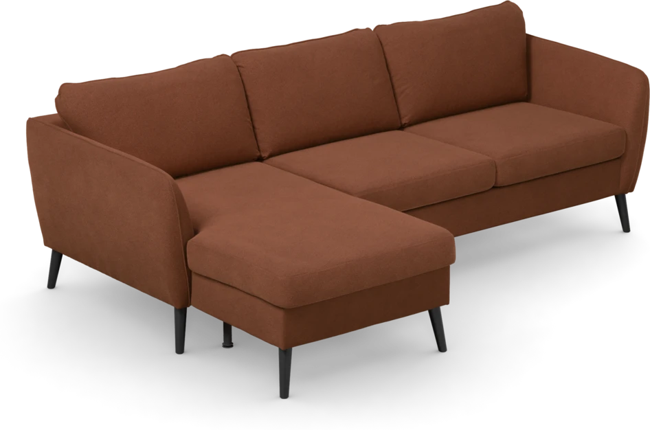 County - 3-sits soffa med flyttbar schäslong - Orange