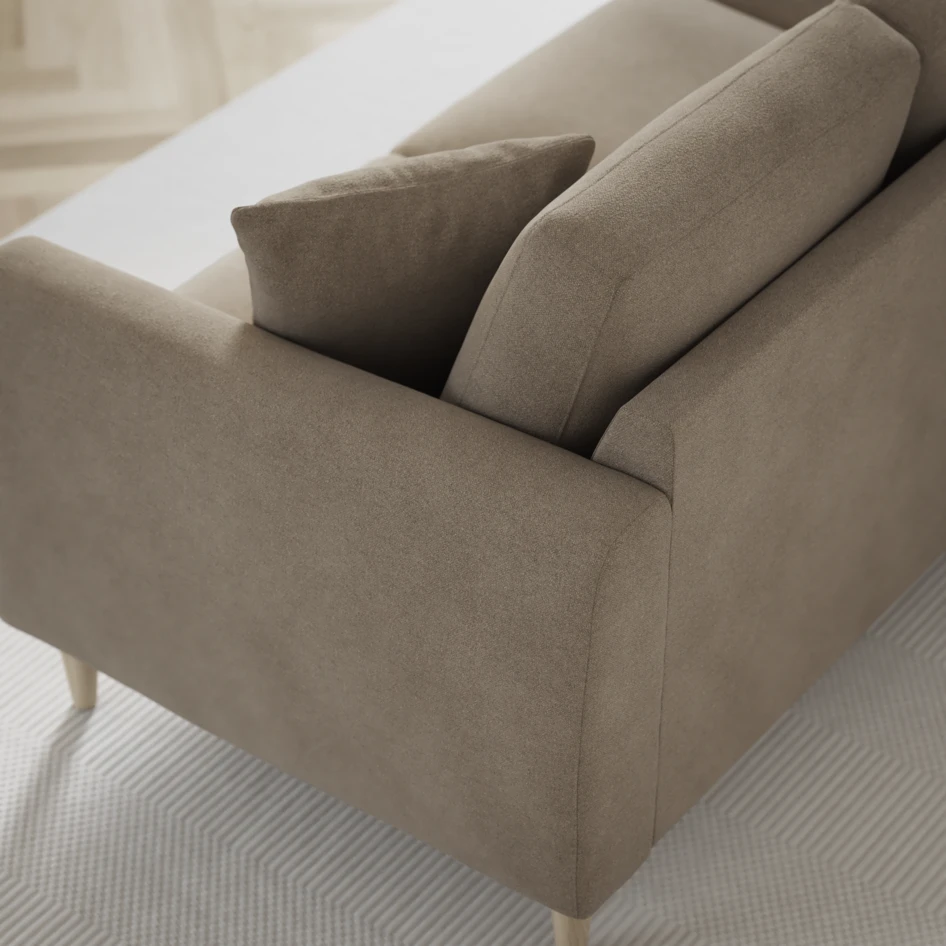 Eden - 3-sits soffa svängd - Beige