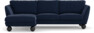 Madison Lux - 2-sits soffa med schäslong vänster - Blå