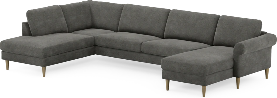 Bridge - 3-sits soffa med divan vänster och schäslong höger - Grå