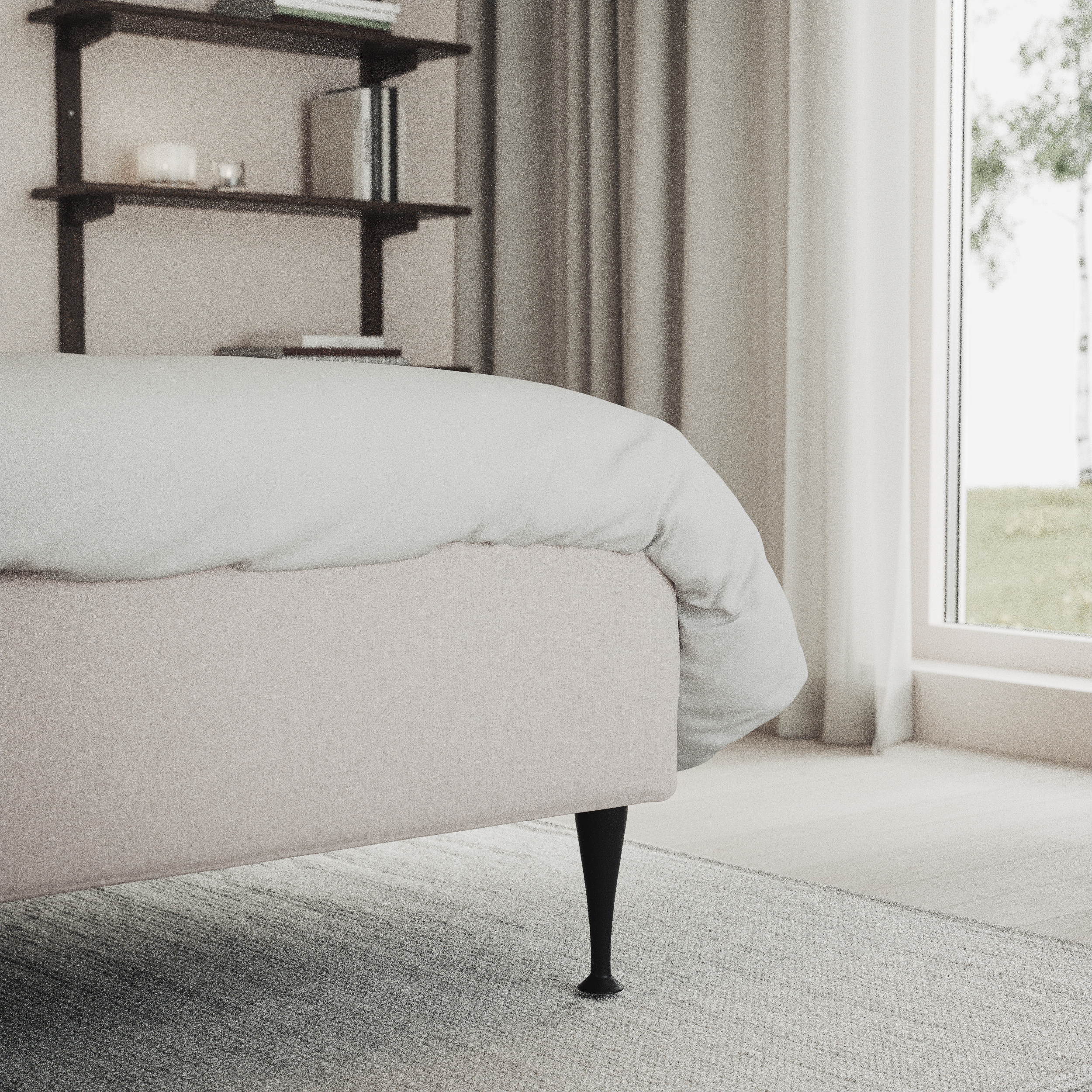 Delux Sense - Kontinentalsäng, enkelsäng 120 cm med bäddmadrass och sängben - inspiration