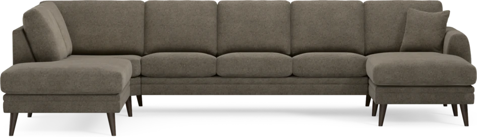 Eden - 3-sits soffa med divan vänster och schäslong höger - Brun