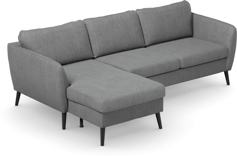 County - 3-sits soffa med flyttbar schäslong - Grå
