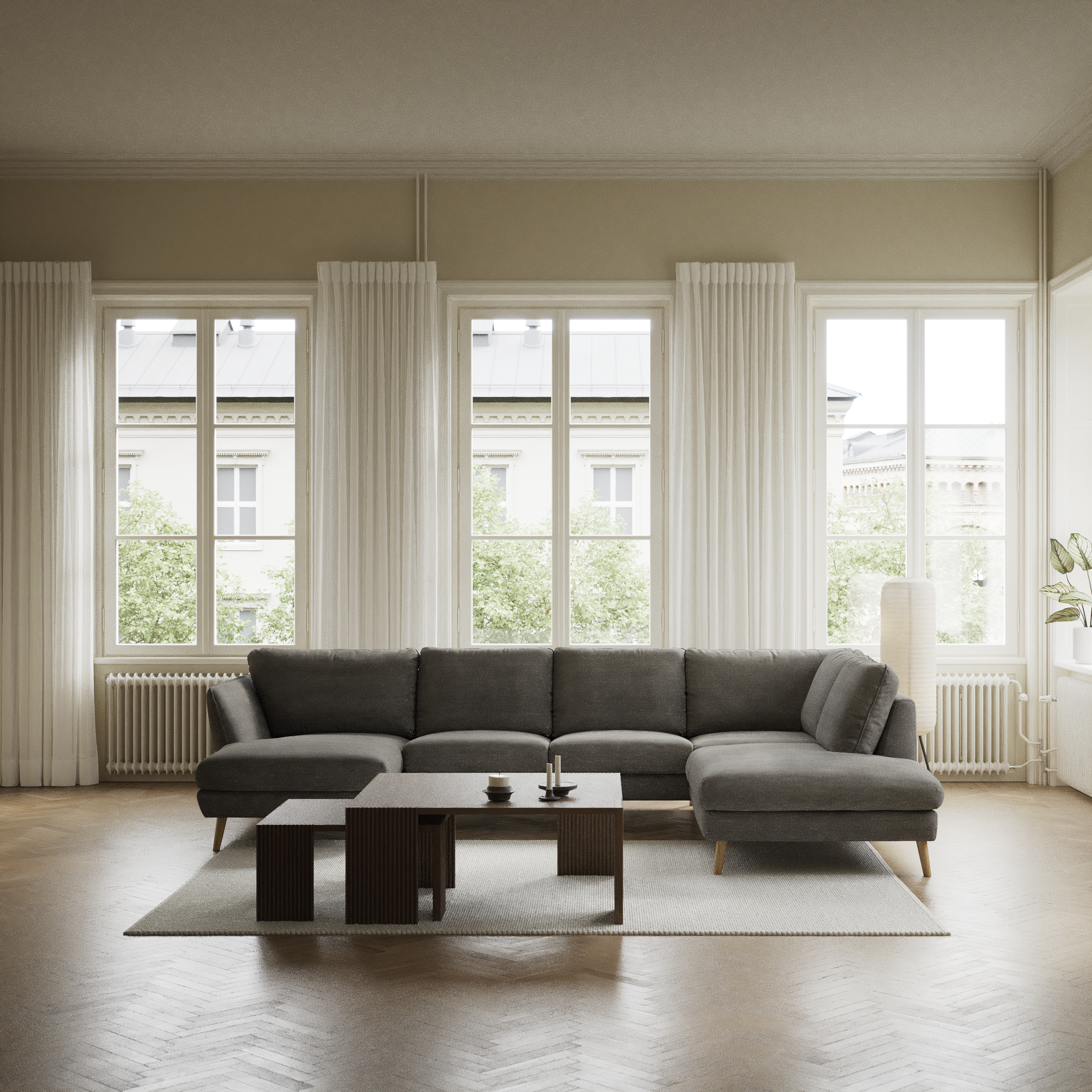 Madison Lux, 2-sits soffa med schäslong vänster och divan höger
