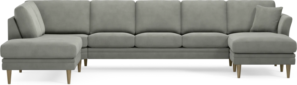 Eden - 3-sits soffa med divan vänster och schäslong höger - Grå
