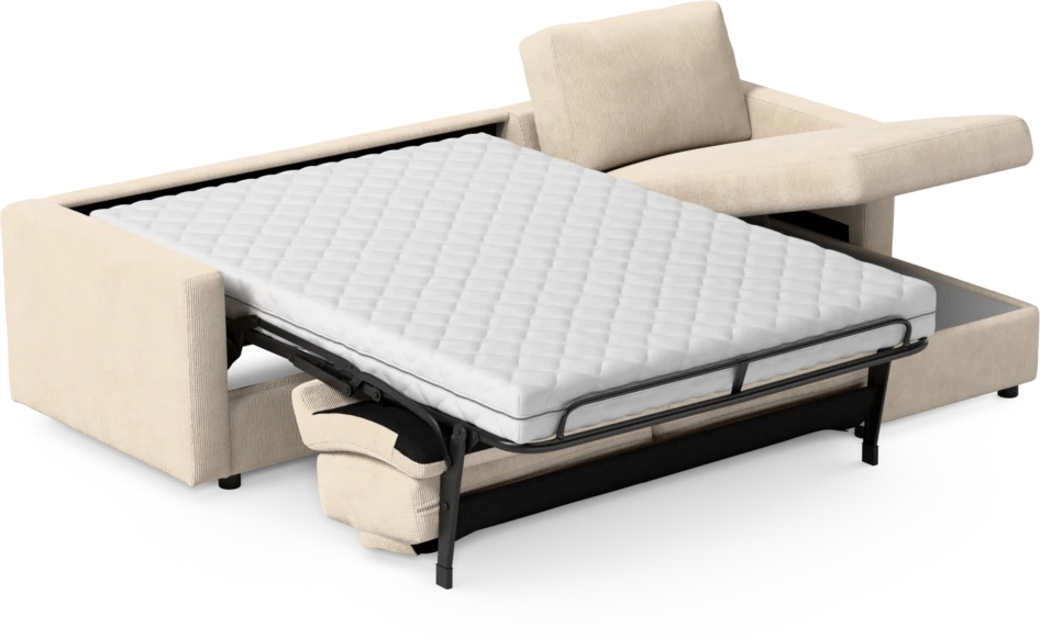 Lindö - Bäddsoffa 2,5-sits med schäslong, vändbar - Beige