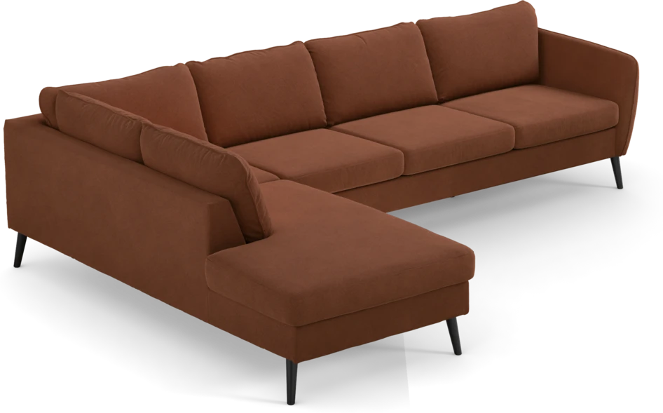 County - 3-sits soffa med divan vänster - Orange